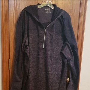 BAW Dry TEK Navy Heather Hoodie Quarter Zip Hoodie Men's 2XL Dry-Tek